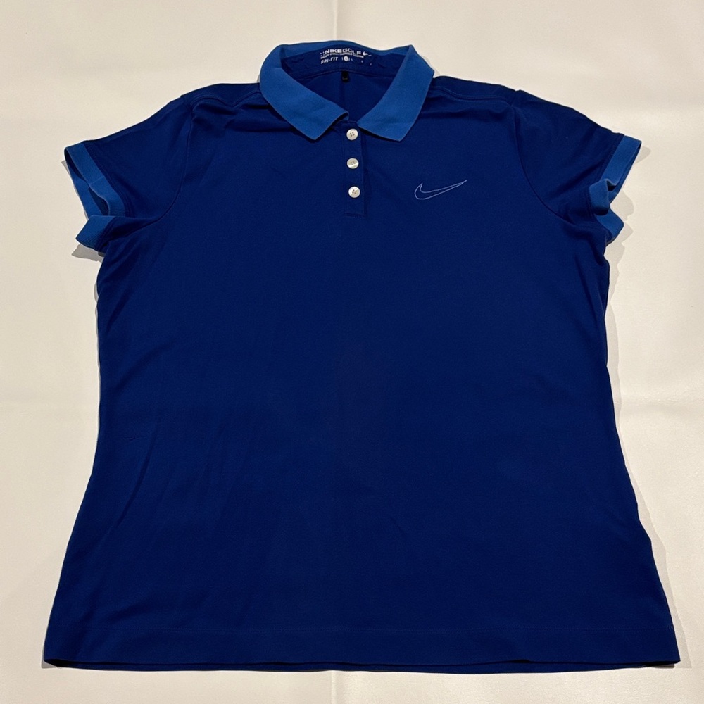 Nike Golf Dri-Fit Women's Royal Blue Short Sleeve Polo Shirt Large
